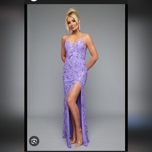 Faeriesty purple sequence formal dress